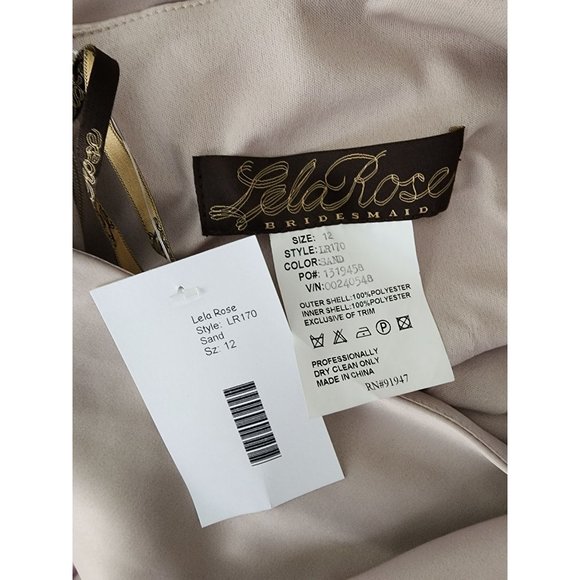 Lela Rose NWT One Shoulder Dress Bow Sand Party Wedding 12 - Picture 5 of 5